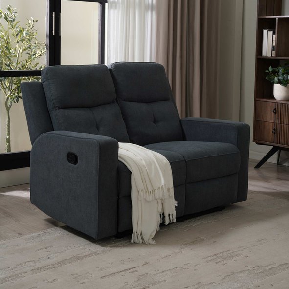 FREMSA 2 SEATER RECLINER SOFA GREY Pan Home Furnishings